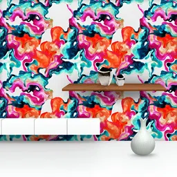 ArtzFolio White & Blue Printed UV Resistant Wallpaper-image-64