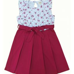 Clothe Funn Girls Floral Printed Cotton Fit & Flare Midi Dress-image-73