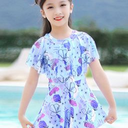 YK Girls Printed Swim Dress-19