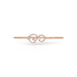 BHIMA 18K BIS Hallmark 750 Purity Rose Gold Curvy Line Diamond Bracelet-image-41