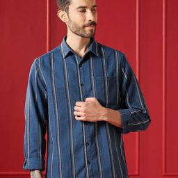 VALEN CLUB Men Striped Casual Shirt-image-37