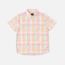 Allen Solly Junior Boys Gingham Checks Spread Collar Pure Cotton Casual Shirt-picture-38