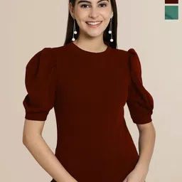 Tromko Puff Sleeve Top-image-69