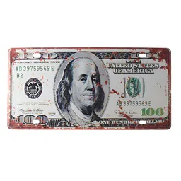 eazy wagon Number Plates Wall Sign - Hundred Dollars-image-52