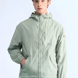 Flying Machine Men Hooded Solid Casual Tailored Jacket-image-86