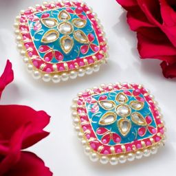 Anouk Kundan Studded Square Shaped Studs-43