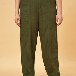 Honey Curvytude by Pantaloons Women Plus Size Tapered Fit High-Rise Trouser-image-45