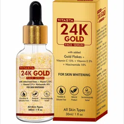 VITASTA 24k Gold Face Serum With Added Gold Flakes-30ml-12