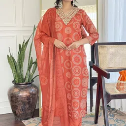 S.K.C Women Bandhani Yoke Design Kurta with Trousers & Dupatta-picture-32