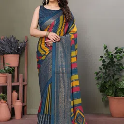 DIVASTRI Striped Zari Poly Chiffon Saree-picture-33