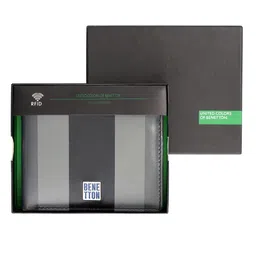 United Colors of Benetton Men Geometric Leather Two Fold Wallet-42