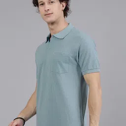 Lux Cozi Men Solid Polo Collar Cotton T-shirt-image-75