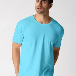Wear Your Opinion Men Solid Blue Cotton T-shirt-picture-30