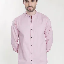 DIVISIVE Men Comfort Fit Solid Mandarin Collar Cotton Casual Shirt-picture-47