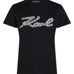 Karl Lagerfeld Women Printed Pockets T-shirt-image-24