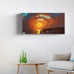 SIVOM Yellow & Brown Sunrise Natur Canvas Wall Art-image-25
