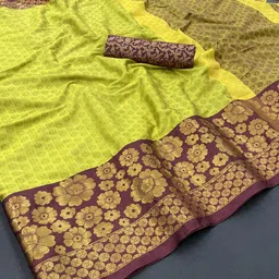 SHIV FASHION Women Silk Blend Sarees-image-8