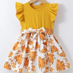 Mark & Mia Floral Print Flutter Sleeve Fit & Flare Dress-44