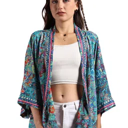 GALE GIRLS Printed Mandarin Collar Shrug-picture-44