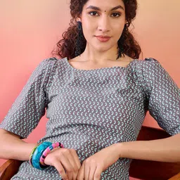 Sangria Printed Kurta With Palazzo image 4