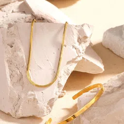 Yellow Chimes Men Set of 2 Gold Plated Stainless Steel Cuff Bracelet-56