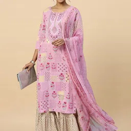 Anouk Rustic Women Floral Embroidered Kurta with Sharara & Dupatta-51