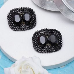 CORSICA Rhinestone Studded Square Shaped Drop Earrings-image-40
