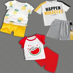 HELPOM Unisex Kids Printed T-shirt with Shorts-picture-47