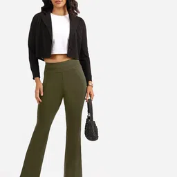 Blissclub Women High-Rise Flared Regular Trousers-picture-10