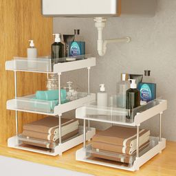 Kuber Industries White Set of 2 Regular Makeup Organiser Organisers-50