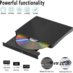 WEFLY 2in1 External DVD Drive USB 3.0 Type-C Portable Drive Slim CD/DVD Writer Reader External DVD Writer image 3
