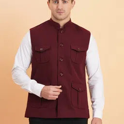 SG LEMAN Men Solid Nehru Jackets-image-13