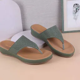 WALKWAY by Metro Women Textured Open Toe Flats with Laser Cuts-37
