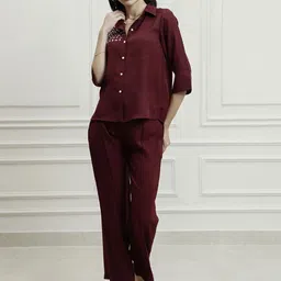 Shally Bhasin by AthenaShirt Collar Neck Shirt With Trousers Co-Ords-image-99