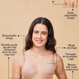 Enamor Dope Dye Ecolite Fabric Smooth Full Coverage Underwired Push-Up Bra F114 image 5