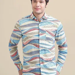 AMSWAN Men Opaque Printed Casual Shirt-picture-34