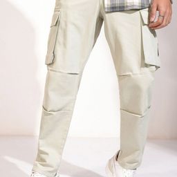 HIGHLANDER Men Straight Fit Cargos Trousers-image-45
