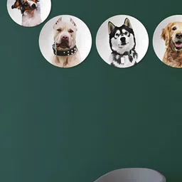 THE QUIRKY HOME 5 Pieces White & Black Furry Friends On Display Ceramic Wall Plates-image-14