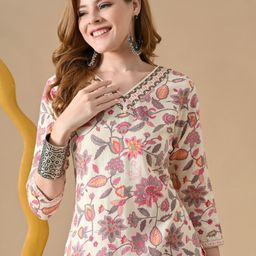 PHYSIL Women Floral Printed Daily Cotton Straight Kurta-image-42