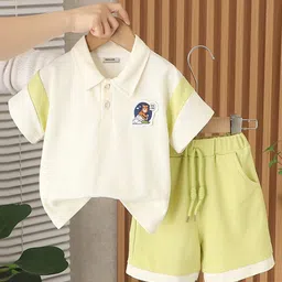 INCLUD Boys Colourblocked Polo Collar T-Shirt With Shorts-23
