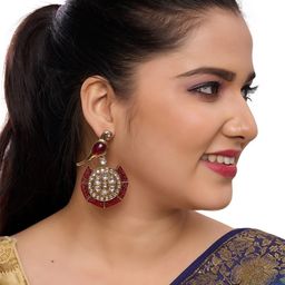 R A Enterprises Women Maroon Earrings-image-98