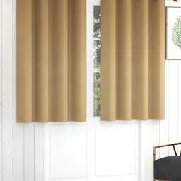 Yellow Weaves Brown Set of 2 Room Darkening Window-27