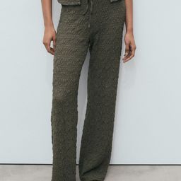 MANGO Women Textured Mid-Rise Straight Fit Trousers-66