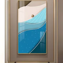 THE NEXT DECOR Yellow & Blue WaveStone Harmony Wall Art-image-12