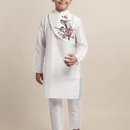 DEVOILER Boys Embroidered Khadi Kurta-picture-16