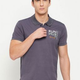MOUNTAIN COLOURS Men Abstract Printed Polo Collar Cotton T-shirt-image-88