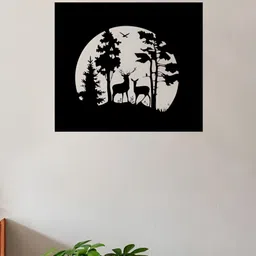 STASH HOUSE Black Tree Deer Wooden Wall Art-17