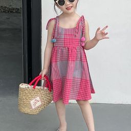 LULU & SKY Checked A-Line Dress-image-49