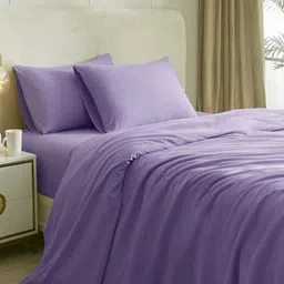 MARK HOME Lavender Cotton 210 TC King Bedsheet with 2 Pillow Covers-2.74 m x 2.74 m-image-91