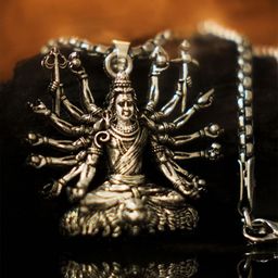 Japam Silver-Plated Shiv Yogi Pendant With Chain-image-1